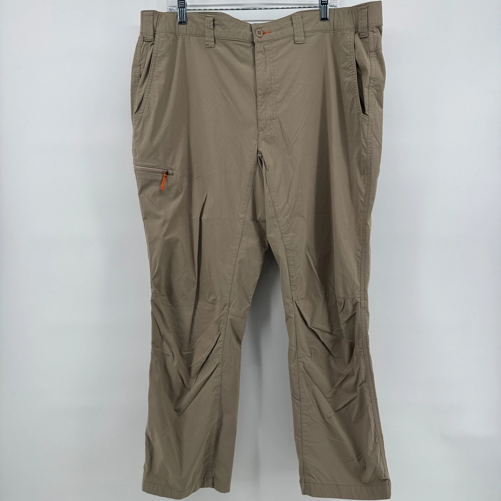 Orvis Hiking Pants Mens 40x30 Straight Leg Outdoors Tech Nylon Fishing Brown