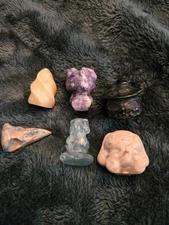 Lot of 6 Mini Crystal Carvings - See description for more details!