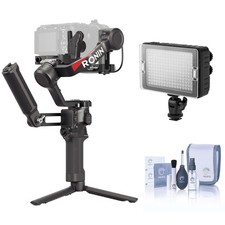DJI RS 4 Combo, Bundle with On-Camera LED Light and Cleaning Kit