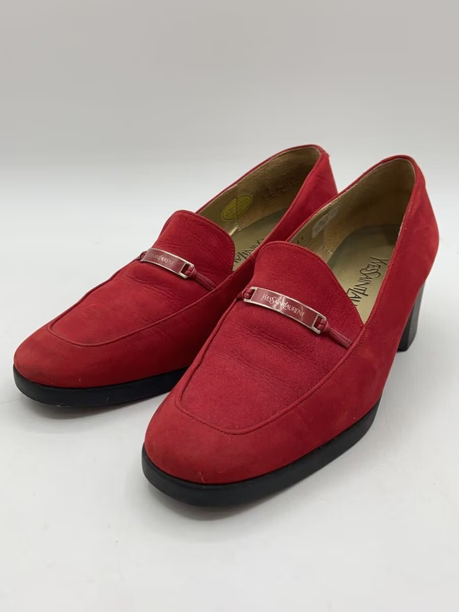Yves Saint Laurent Dress Shoes 36.5 Red Suede Jlr65 thumbnail 2
