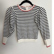 Janie and Jack Striped Puff Shoulder sweater size 7