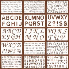 1/3, 1/2, 3/4, 1, 2 Inch Letter Stencils for Painting, 15 PCS Alphabet Stencils