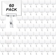 60 Pieces Rotating Clip on Sign Holder Plastic Merchandise Retail Display Sign