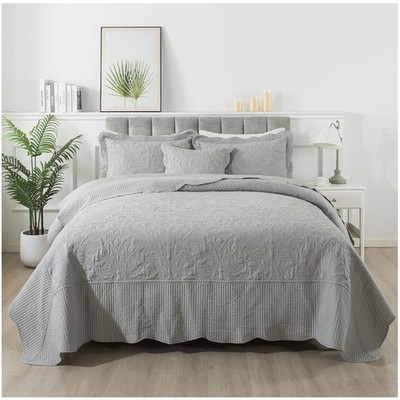 4-Piece Rustic King Bedspread Set - Lightweight California King Quilt (128x120)