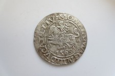Poland medieval silver coin, Zygmunt-August , 1/2 grosz 1565, Wilno