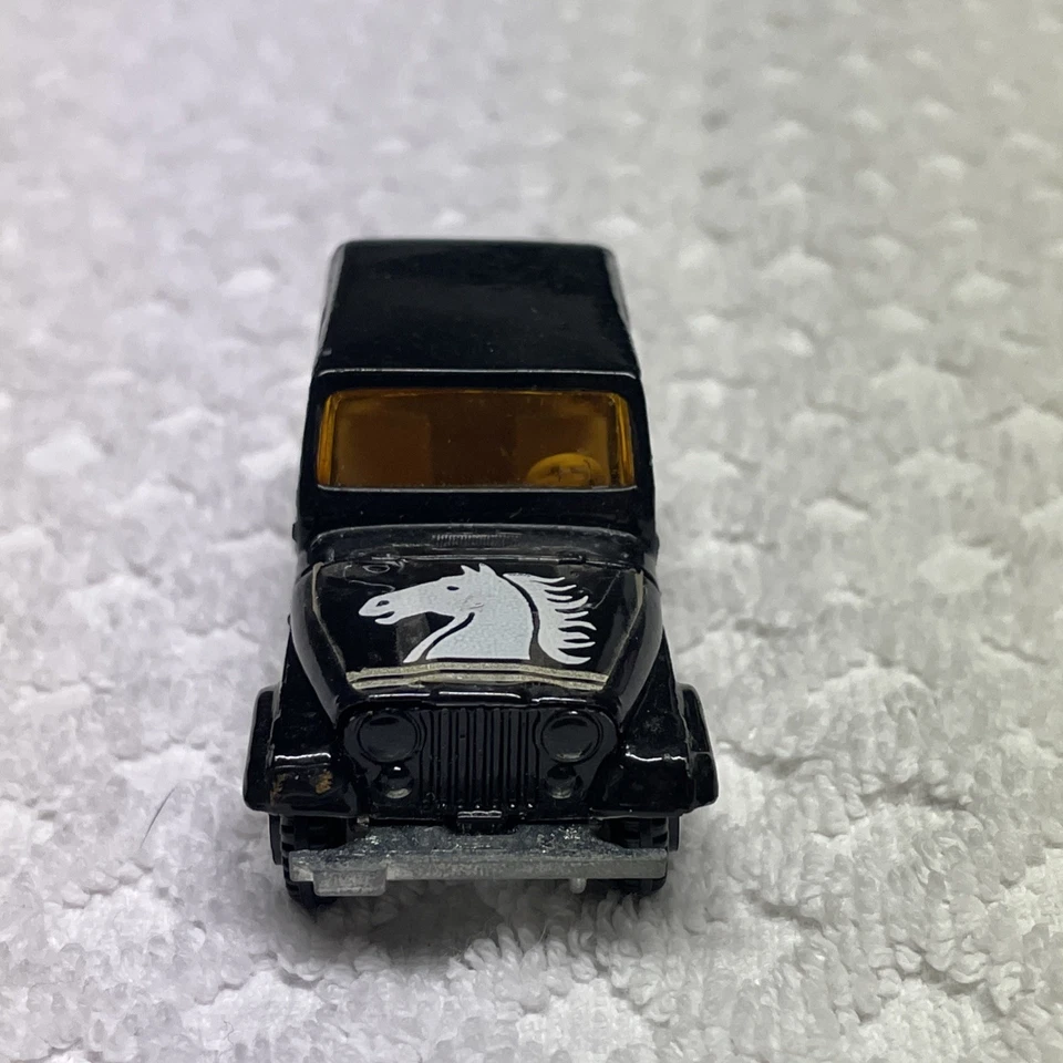 Vintage Yatming Die Cast Toy Car Jeep CJ-7 No 1803 Bronco on Hood Black, Good - Image 2 of 4