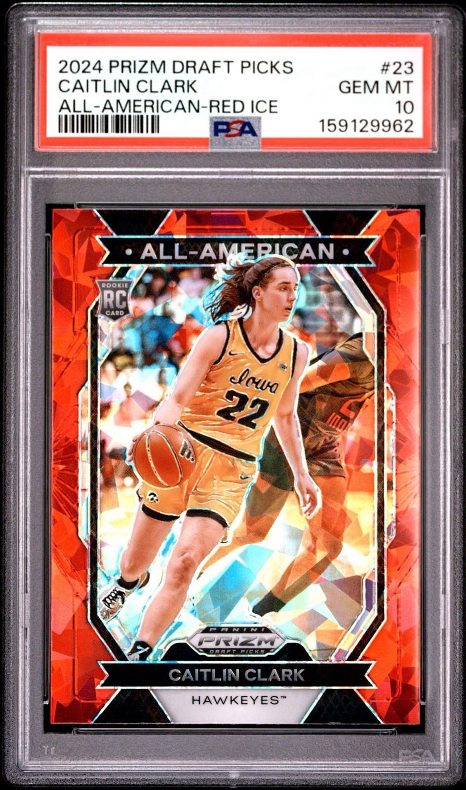 2024 PRIZM DRAFT PICKS #23 CAITLIN CLARK ALL-AMERICAN-RED ICE PSA 10 view 6