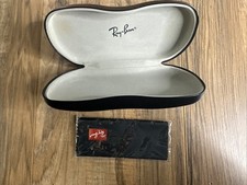 Ray Ban Sunglasses Glasses Case Black Hard Shell Grey Interior