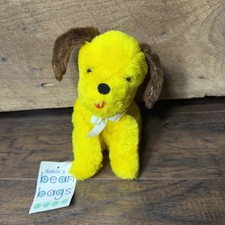 Vintage 1974 Dakin Yellow Whistler Puppy Floppy Dog Plush w/ Tag