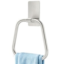 Adhesive Hand Towel Holder for Bathroom, No Drill Towel Ring