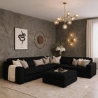 Luxury| Ruby Corner Sofa | Full Back | 6 Seater | Left & Right Hand | Foot Stool