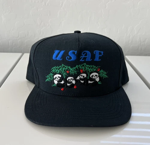 Casquette Supreme Pandas USAF NOIRE 5 panneaux chapeau camp printemps été 2017 skateboard