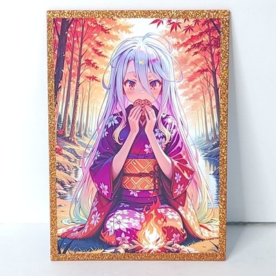 Shiro Fall Lake Cookie Waifu Card Anime Girl Wall Art Oversized Board A5