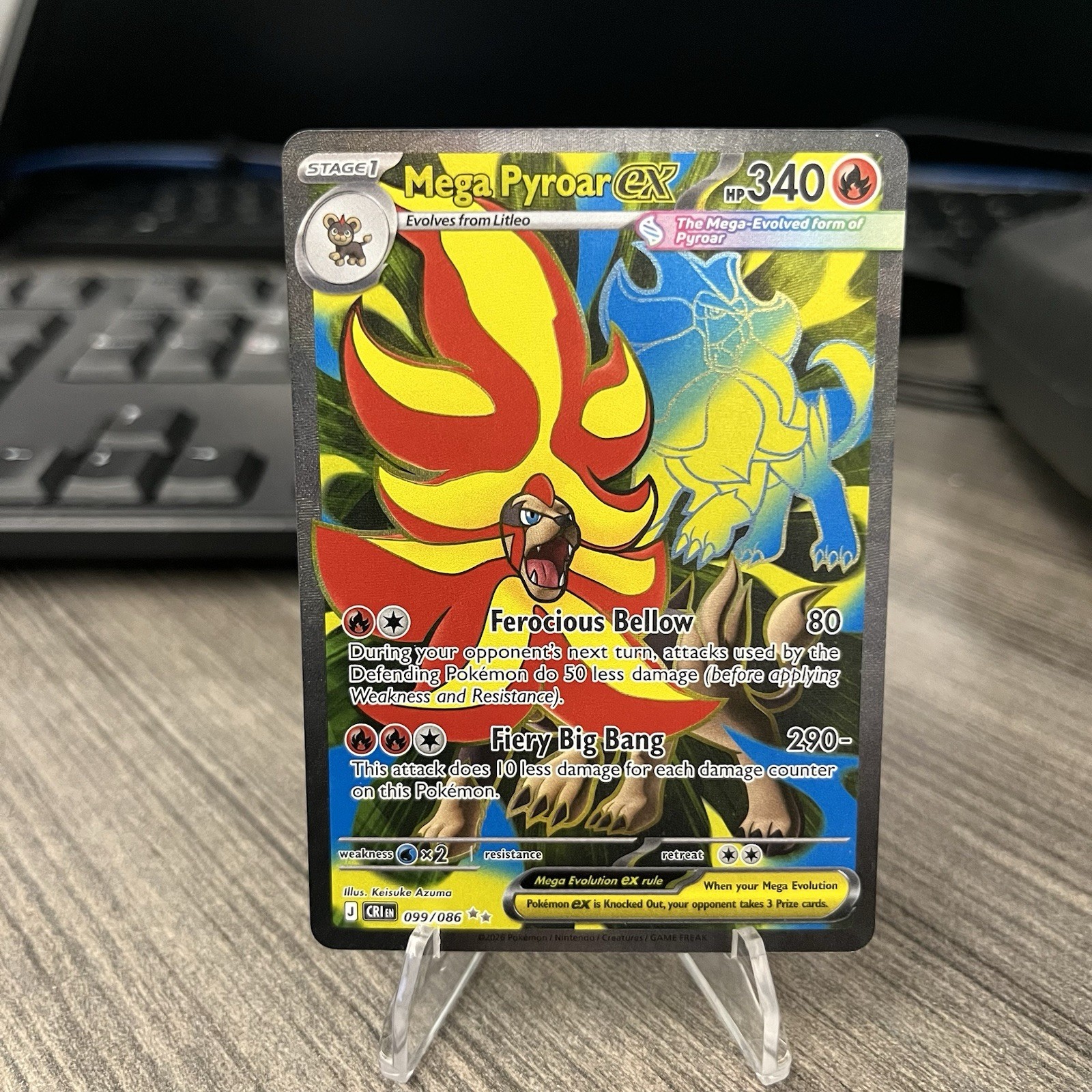 Pokemon Mega Pyroar ex 099/086 Me04: Chaos Rising Holo