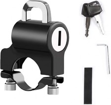 Motorcycle Helmet Lock Alloy Anti Theft Security Lock with 2 Keys Universal Blac