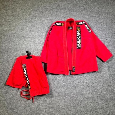 Vulkan The Real Jiu-Jitsu A2 MMA Fight Team Set Men's Red Martial Art GI Boxing