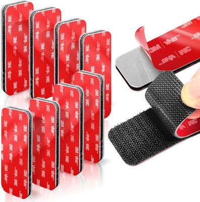 8 Sets Heavy-Duty Adhesive Hook and Loop Strips   Made with 3M VHB, 1.2'' x 3.2