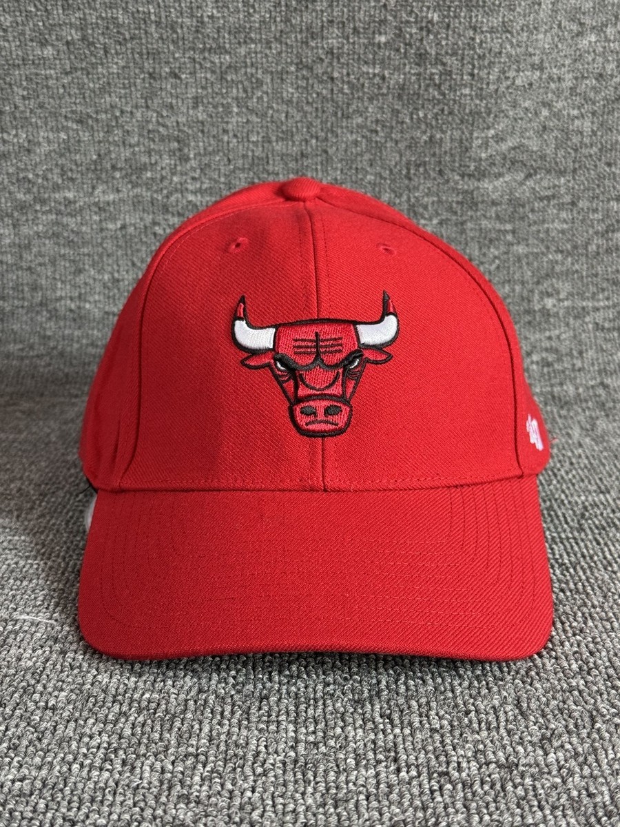 '47 Brand Chicago Bulls Snapback Cap Curved Brim Red NBA Hat Adjustable