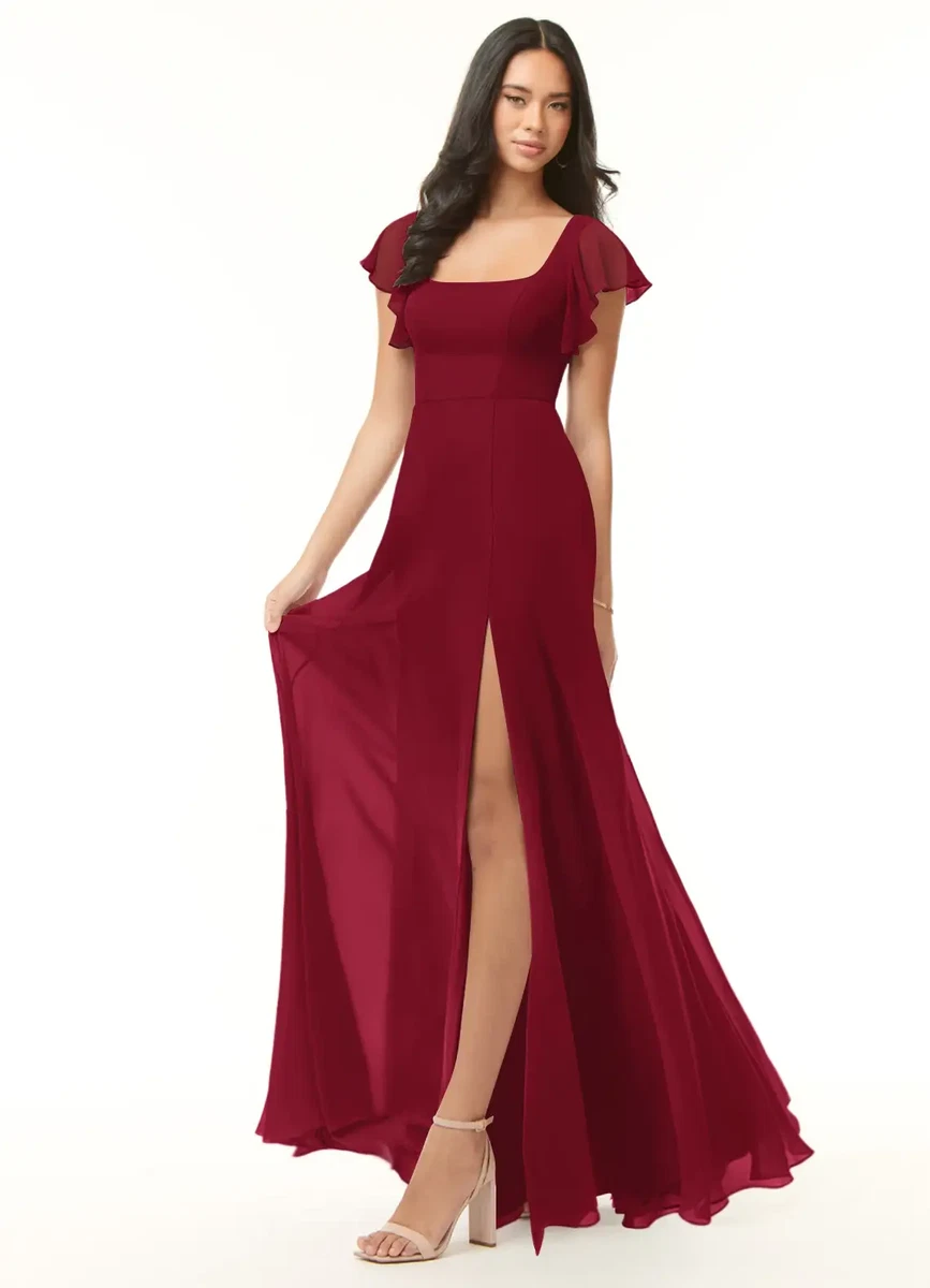 ebay burgundy bridesmaid dresses Davids Bridal Burgundy Lace Chiffon Maxi Dress Size 0 Long Sleeve Formal  Brides
