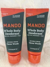 2x Mando Clover Woods Whole Body Deodorant Invisible Cream 2.2 oz