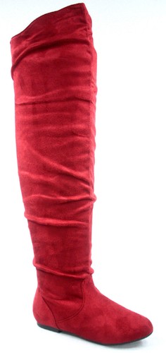 Damenschuhe bequem rund geschnitten flach niedriger Absatz lässig Overknee Stiefel 5 – 11 - Bild 20 von 23