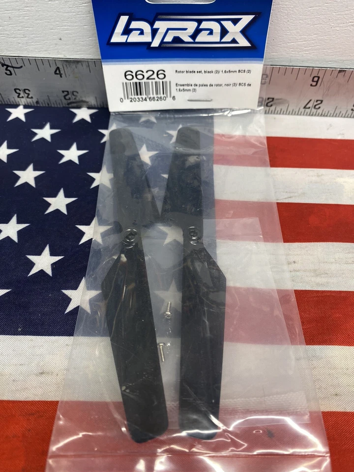 Traxxas LaTrax 6626 Rotor Blade Set Black Alias {2pc} NewInPack USA Shipped - Image 3 of 3