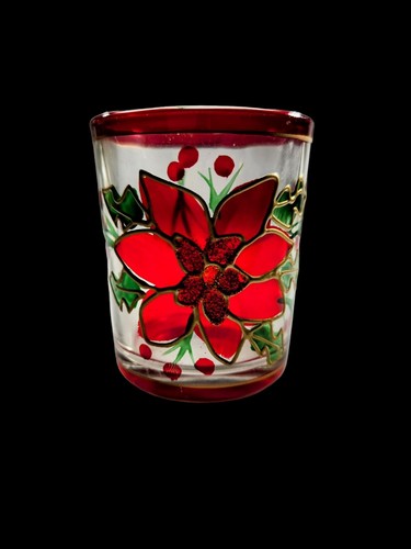 Portavelas votivo de vidrio Ganz Poinsettia - Imagen 3 de 12