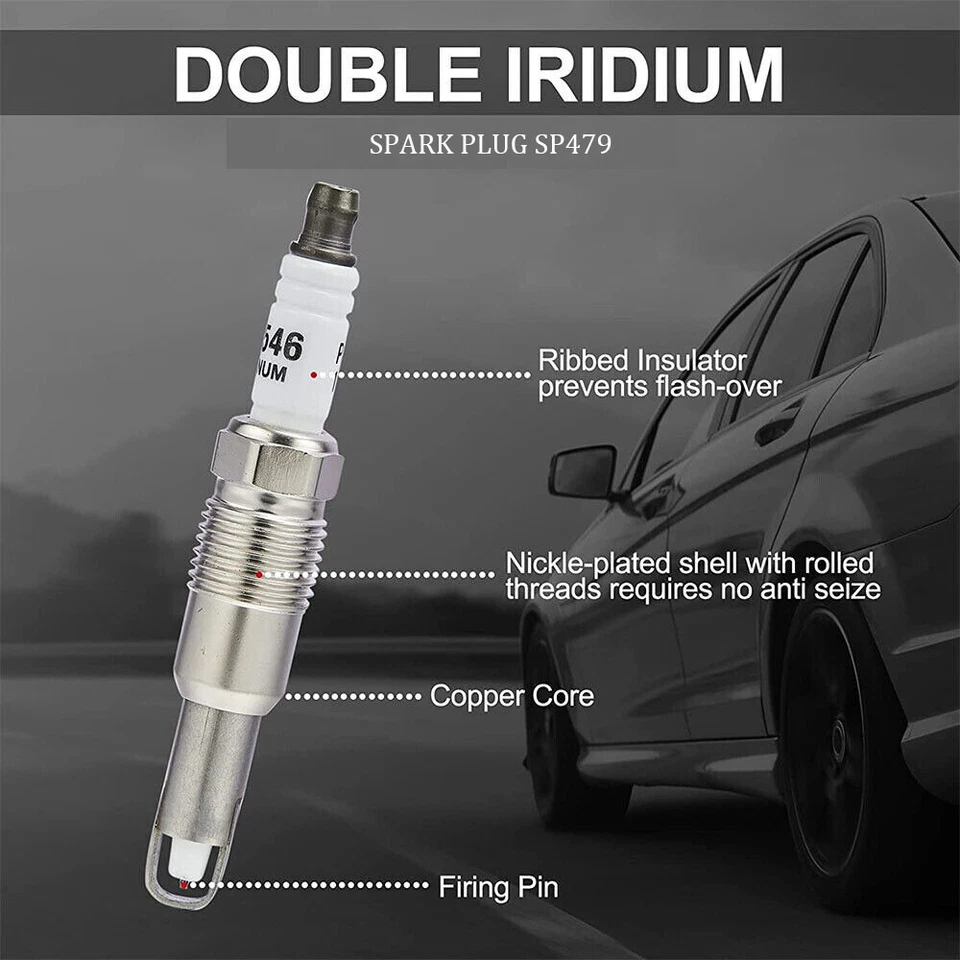 Paquete de 8 bujías y 8 bobinas de encendido DG508 para Ford F-150 Lincoln 4,6 L 5,4 L Foto 2 de 4