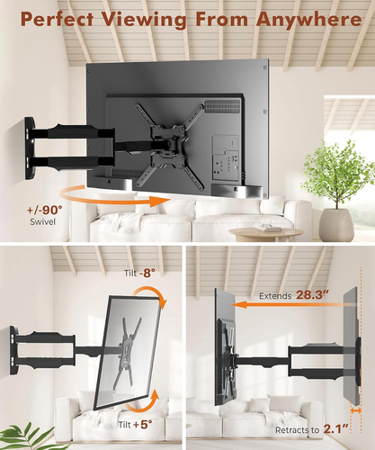 28.3" Long Arm TV Wall Mount for Most 26-65 Inch TV, Full Motion Corner Wall Mou - Picture 3 of 6