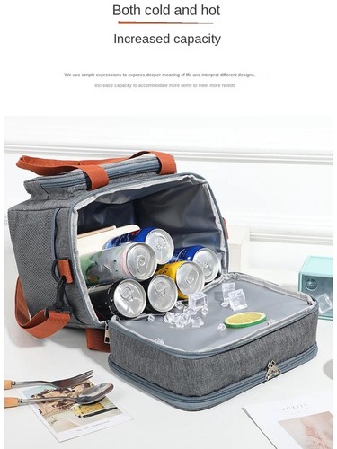 Durable Double-layer Lunch Bag – Large Capacity for Camping, Bbq & Picnics - Picture 3 of 27