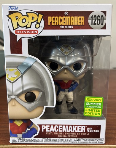 Funko Pop! TV #1260 "PEACEMAKER" w/Peace Sign 2022 Summer Convention Exclusive - Picture 1 of 10