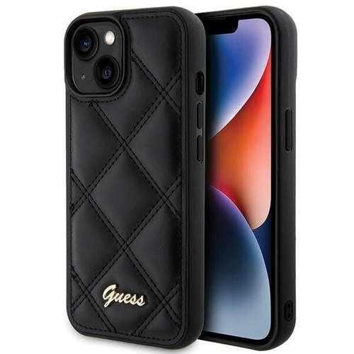 Funda para Móvil Funda IPHONE 15 Guess Cuero Sintético Negro Con Logo Color Oro - Imagen 1 de 8