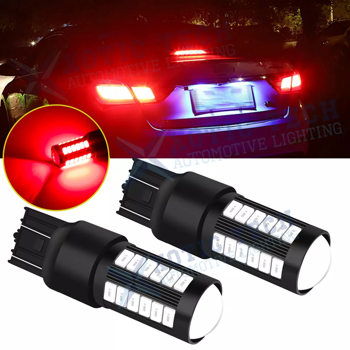 7440 7443 7444 Red LED Brake Tail Stop Turn Signal Blinker Light Bulb For Dodge