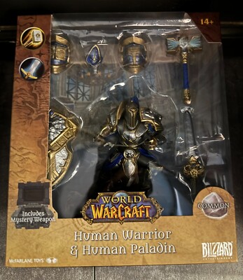 McFarlane Toys – World Of Warcraft Human: Warrior/Paladin (raro) Action Figure Scala 1:12, Con Armi E Armature Intercambiabili