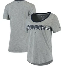 New Nike Dallas Cowboys NFL Football Scoop neck women XS heathered gray t-shirt
