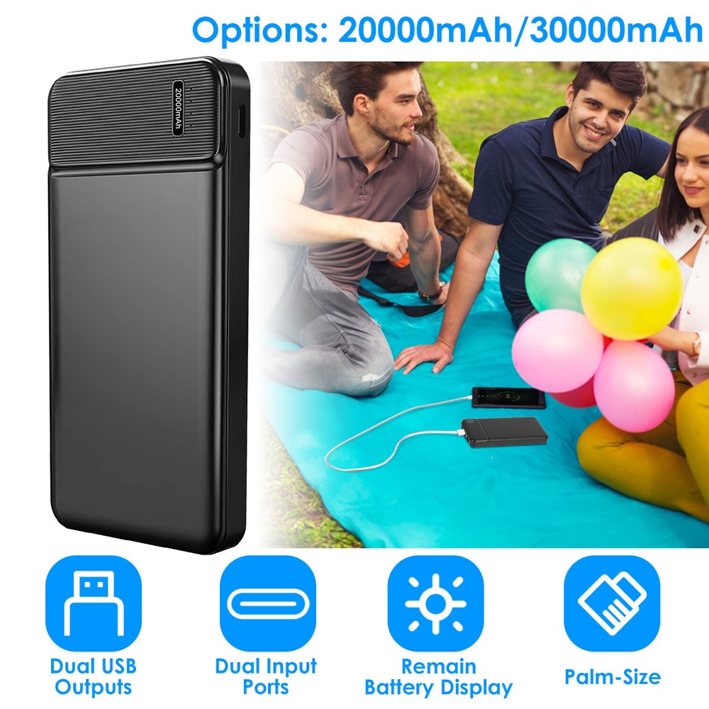 NEW 300000mAh Power Bank Backup Fast Portable Charger External Battery Portable