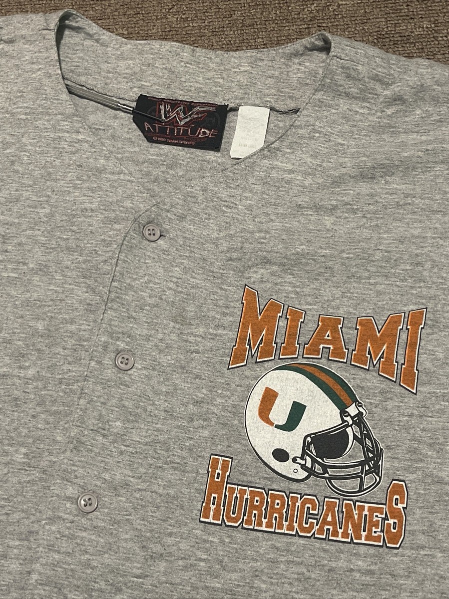 Vintage 90's 1999 XL Miami Hurricanes NCAA Button Down Jersey T