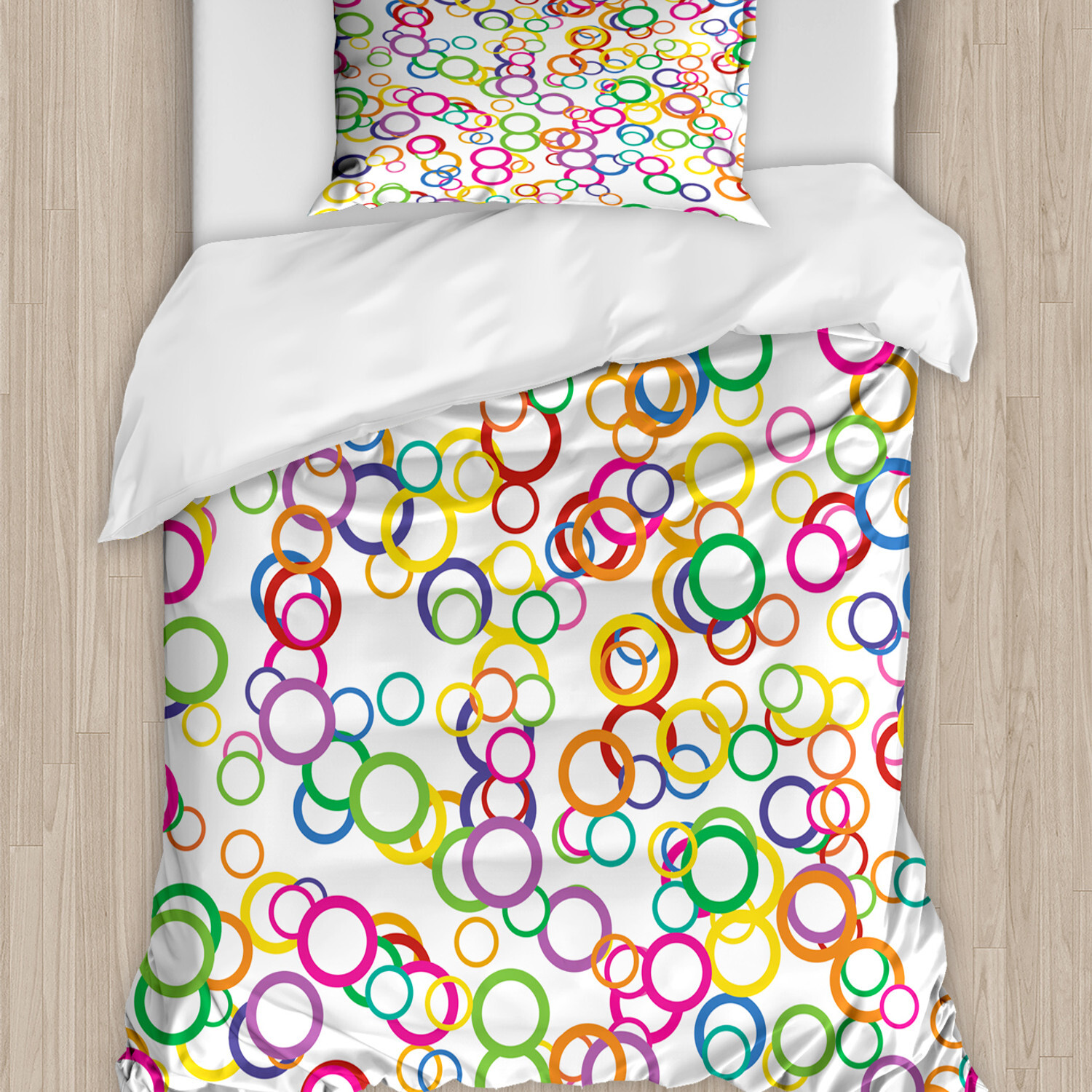 Bunte Kreise Bettwäsche Set Geometrische Motiven