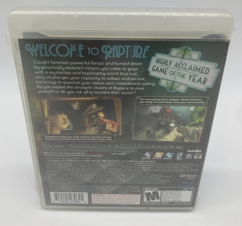 BioShock (Sony PlayStation 3, 2008) New Sealed No Slipcover Black Label - Picture 2 of 7