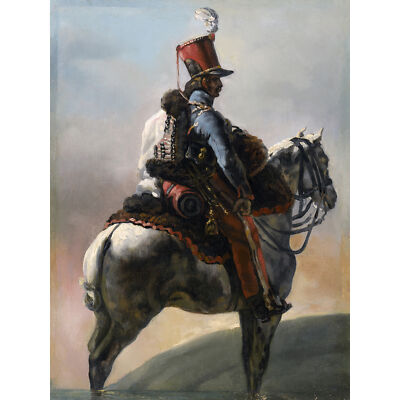 Stil von Gericault Studie nach Trompeter der Husaren Gemälde großes Wandbild Prin