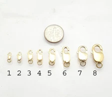 Solid Real 10K Yellow Gold Lobster Claw Clasp Lock for Bracelet Chain Necklace