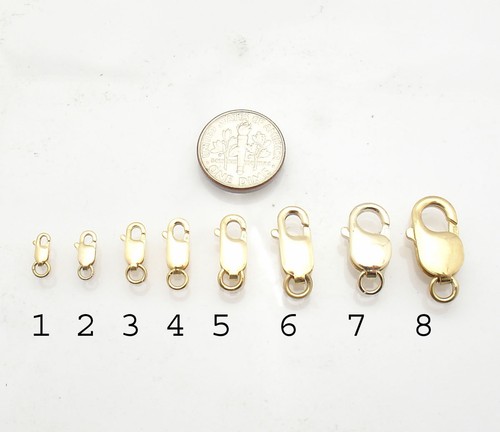 Solid Real 14K Yellow Gold Lobster Claw 