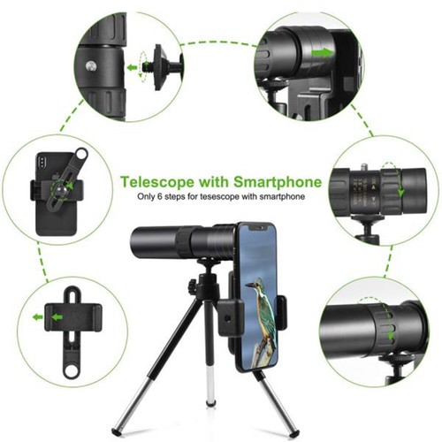 Portable 10-300X40mm Super Telephoto Zoom Monocular Telescope With Tripod + Clip - Picture 5 of 10
