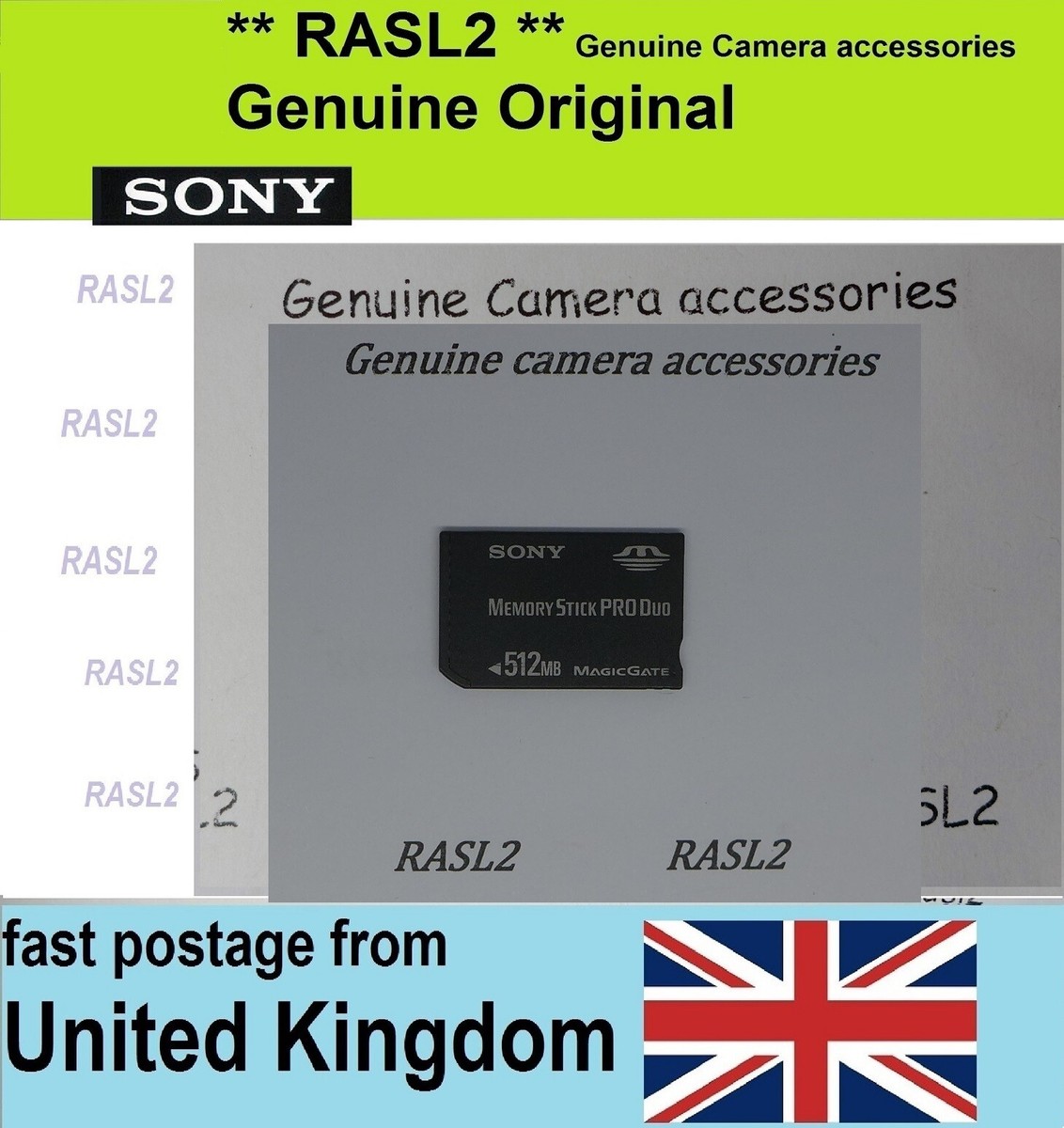 Genuine Sony Memory Stick Pro Duo 512MB Sony DSC-H9 H7 H5 H3,T100