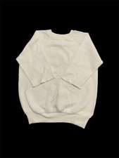 Vtg 80s Sweatshirt White Mens L Workout Retro Minimalist Grunge 90s USA Made