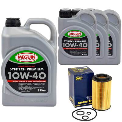 Motoröl Set Syntech 10W-40 Meguin 8 Liter + Ölfilter für Mercedes Sprinter Vito 