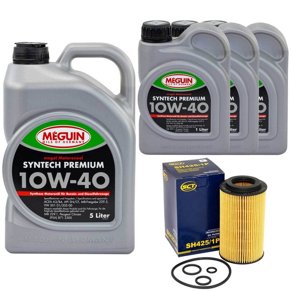 MotoröL Set Syntech 10W-40 Meguin 8 Liter + ÖLfilter FüR Mercedes Sprinter Vito-image