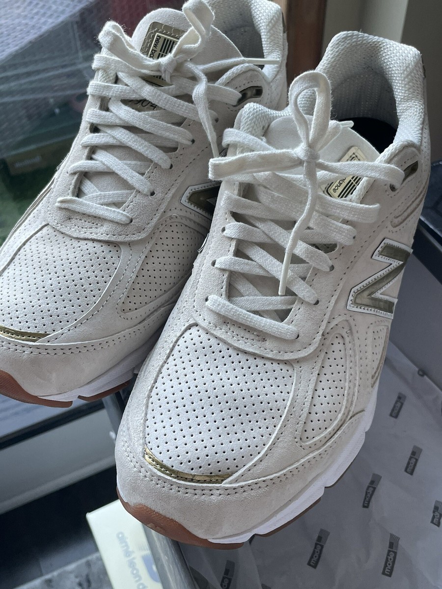 New Balance 990v4 Made In USA Off White Gold Shoes M990AG4 Men