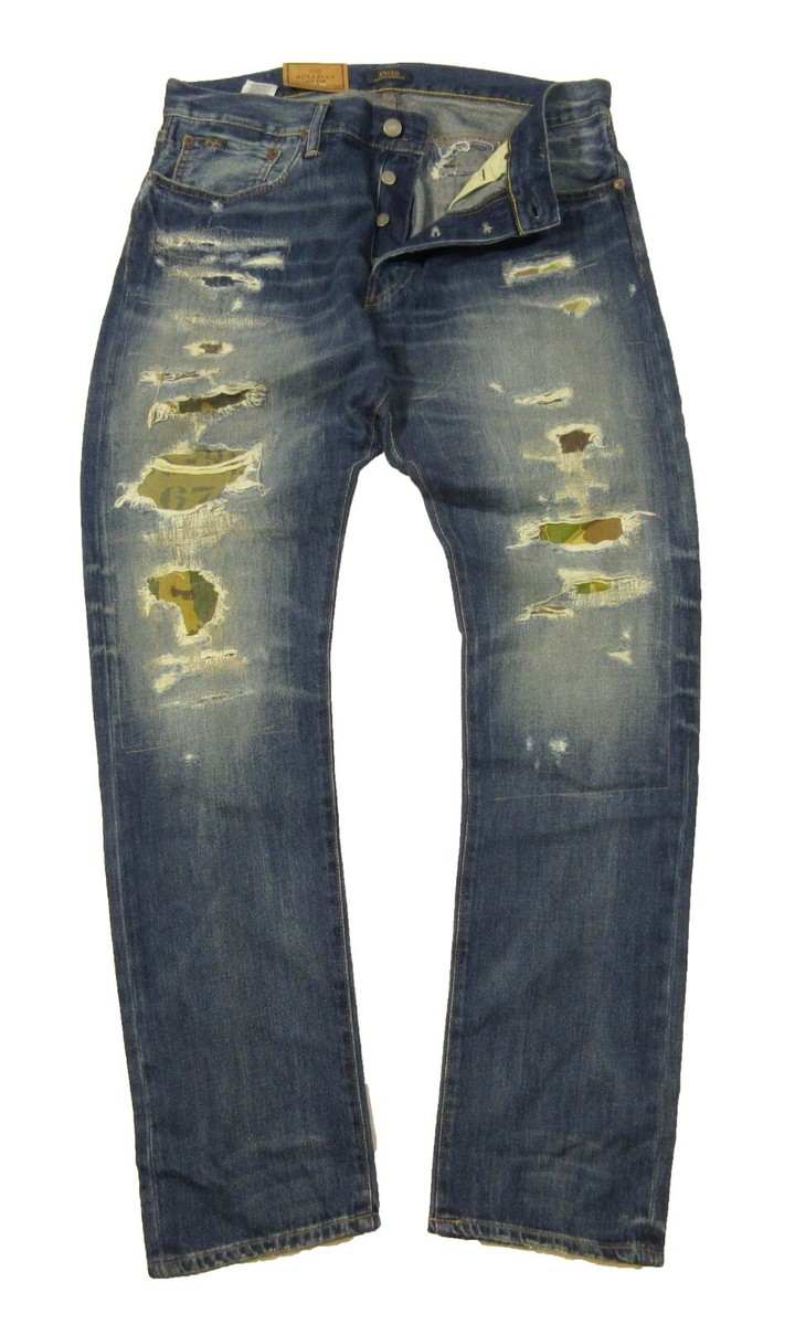 Polo Ralph Lauren Men's Blue Camo 67 Patch The Sullivan Slim Fit