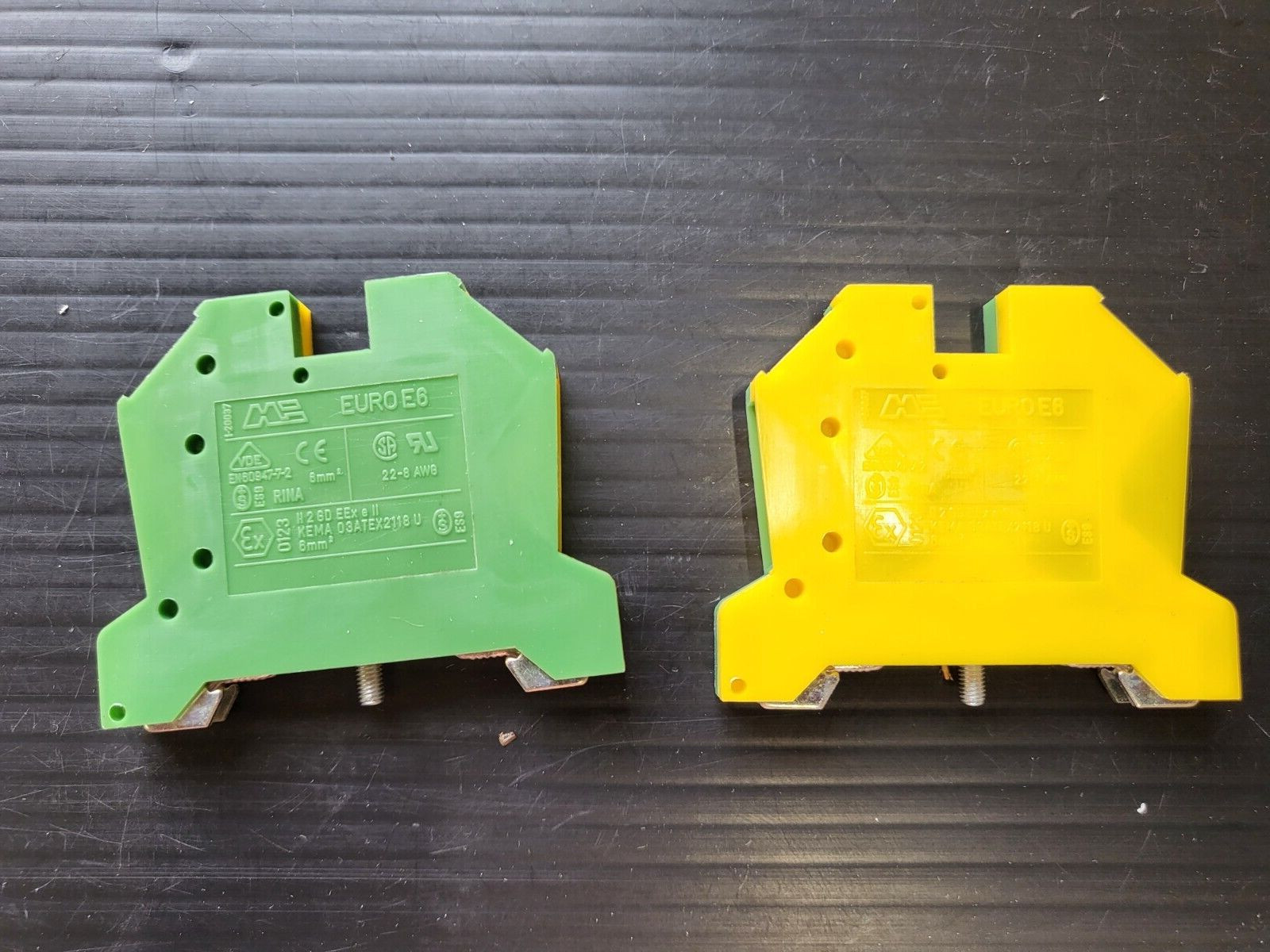 Morsettitalia Euro E6 Grounding Terminal Blocks Yellow/Green LOT OF 49